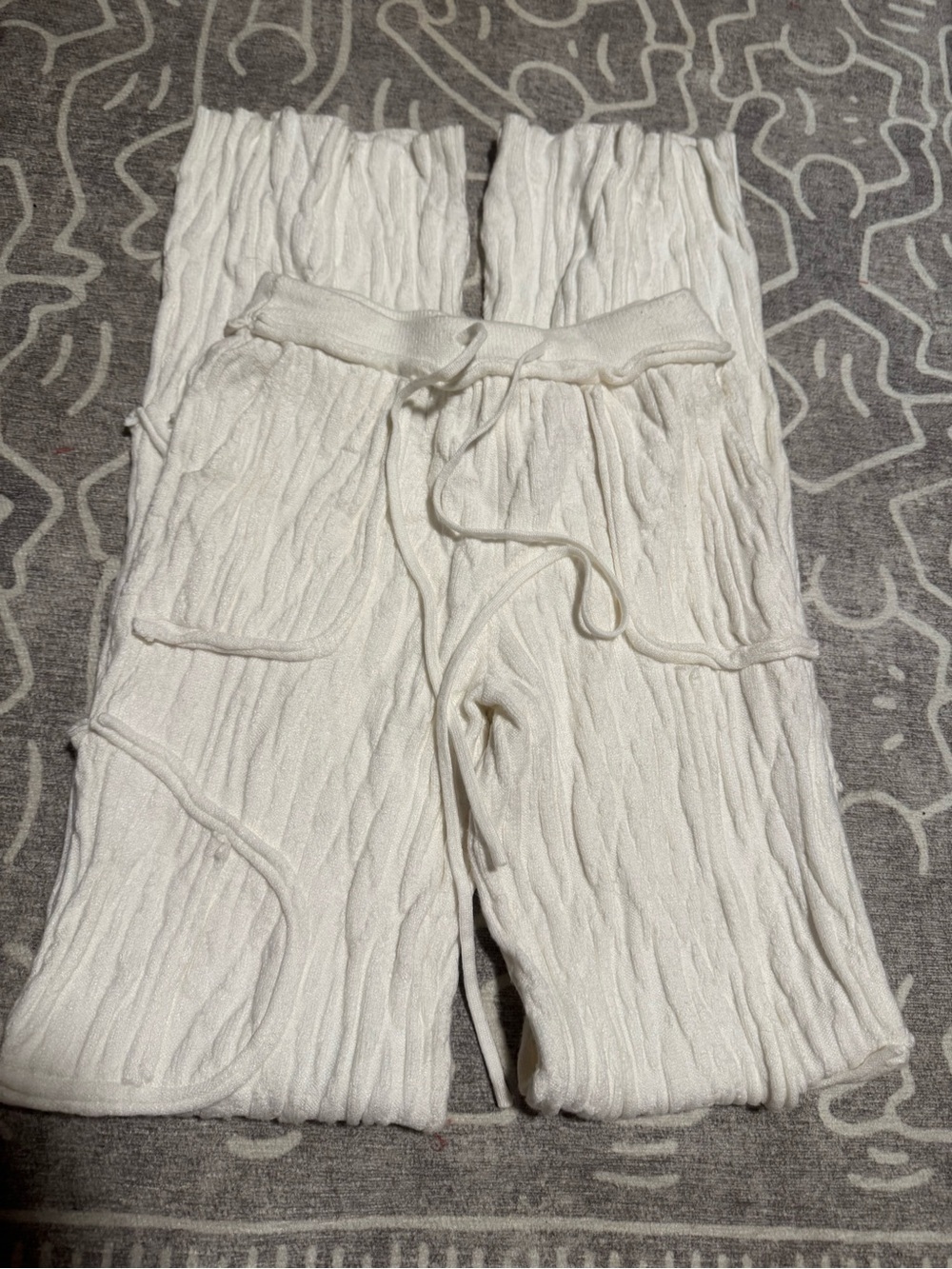GUIZIO white knit pants